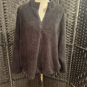 3/$25 🤗 RBX Black Teddy Jacket Plush Fleece Stand-Up Collar. Sz XL